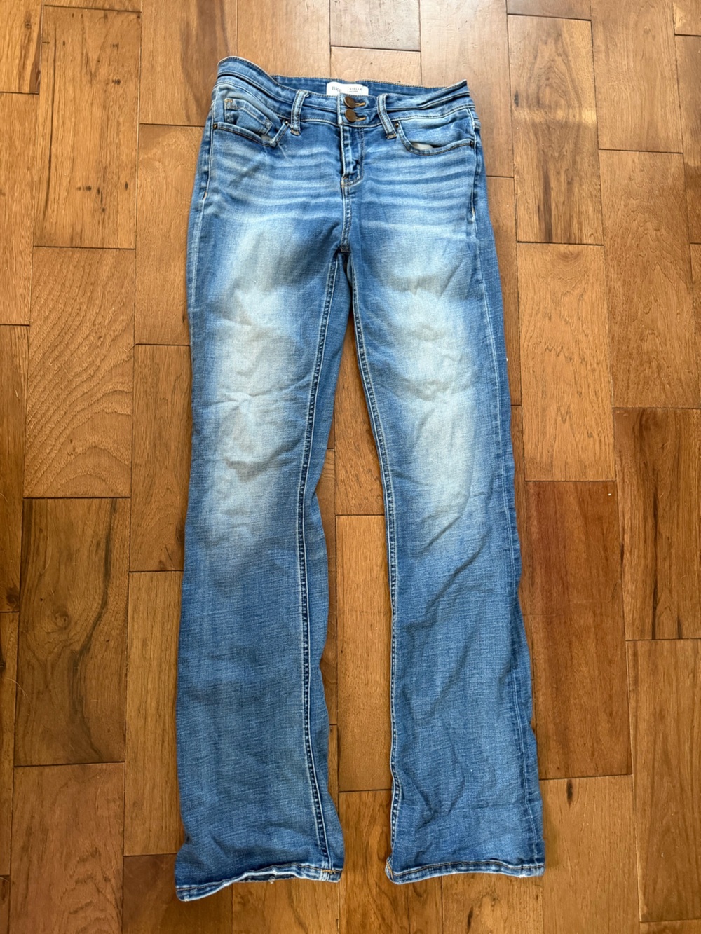 BKE Womens Light Blue Slim Straight Jeans